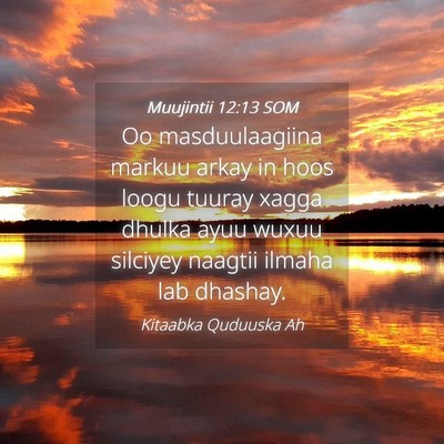 Picture 04 - Muujintii 12:13 SOM - Oo masduulaagiina markuu arkay in hoos loogu - Bible Verse Picture