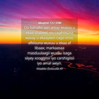 Picture 04 - Muujintii 13:2 SOM - Oo bahalkii aan arkay wuxuu u ekaa shabeel, oo - Bible Verse Picture