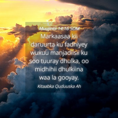 Picture 04 - Muujintii 14:16 SOM - Markaasaa kii daruurta ku fadhiyey wuxuu - Bible Verse Picture