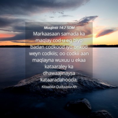 Picture 04 - Muujintii 14:2 SOM - Markaasaan samada ka maqlay cod u eg biyo badan - Bible Verse Picture