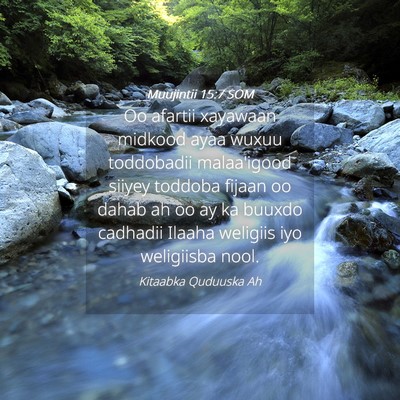 Picture 04 - Muujintii 15:7 SOM - Oo afartii xayawaan midkood ayaa wuxuu toddobadii - Bible Verse Picture