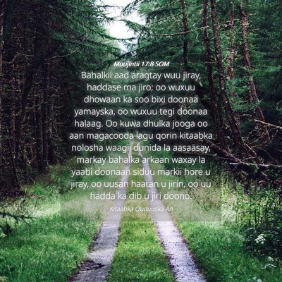 Picture 04 - Muujintii 17:8 SOM - Bahalkii aad aragtay wuu jiray, haddase ma jiro; - Bible Verse Picture