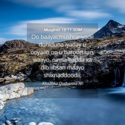 Picture 04 - Muujintii 18:11 SOM - Oo baayacmushtariyadii duniduna iyaday u ooyaan - Bible Verse Picture