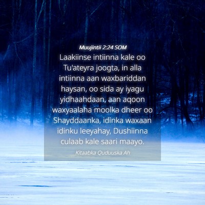 Picture 04 - Muujintii 2:24 SOM - Laakiinse intiinna kale oo Tu'ateyra joogta, in - Bible Verse Picture