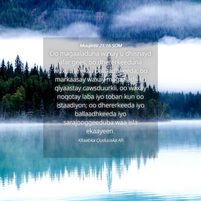 Picture 04 - Muujintii 21:16 SOM - Oo magaaladuna waxay u dhisnayd afar gees, oo - Bible Verse Picture
