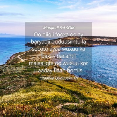 Picture 04 - Muujintii 8:4 SOM - Oo qiiqii fooxa oo ay baryadii quduusiintu la - Bible Verse Picture