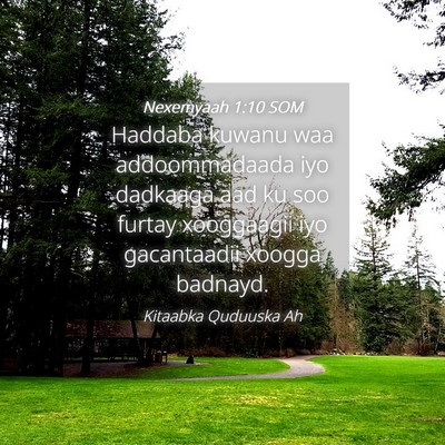 Picture 04 - Nexemyaah 1:10 SOM - Haddaba kuwanu waa addoommadaada iyo dadkaaga aad - Bible Verse Picture