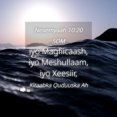Picture 04 - Nexemyaah 10:20 SOM - iyo Magfiicaash, iyo Meshullaam, iyo - Bible Verse Picture