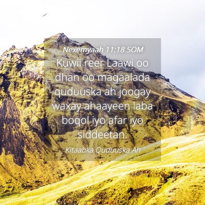 Picture 04 - Nexemyaah 11:18 SOM - Kuwii reer Laawi oo dhan oo magaalada quduuska ah - Bible Verse Picture