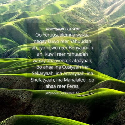 Picture 04 - Nexemyaah 11:4 SOM - Oo Yeruusaalemna waxaa degay kuwo reer Yahuudah - Bible Verse Picture