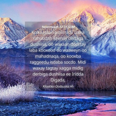 Picture 04 - Nexemyaah 12:31 SOM - Kolkaasaan amiirradii dalka Yahuudah keenay - Bible Verse Picture