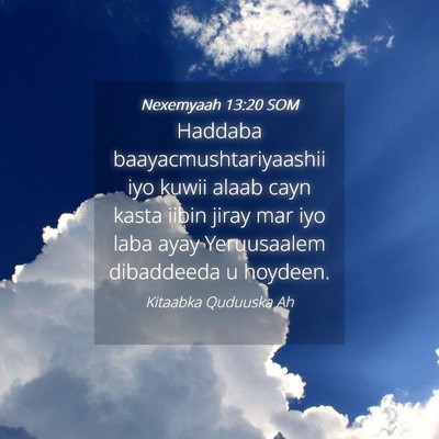 Picture 04 - Nexemyaah 13:20 SOM - Haddaba baayacmushtariyaashii iyo kuwii alaab - Bible Verse Picture