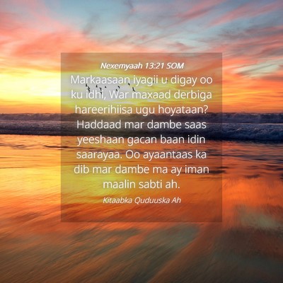Picture 04 - Nexemyaah 13:21 SOM - Markaasaan iyagii u digay oo ku idhi, War maxaad - Bible Verse Picture