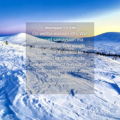 Picture 04 - Nexemyaah 5:9 SOM - Oo weliba waxaan idhi, War waxaad samaysaan ma - Bible Verse Picture