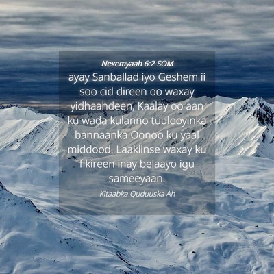 Picture 04 - Nexemyaah 6:2 SOM - ayay Sanballad iyo Geshem ii soo cid direen oo - Bible Verse Picture