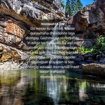 Picture 04 - Nexemyaah 6:6 SOM - Oo waxaa ku qornaa, Waxaa quruumaha dhexdooda - Bible Verse Picture