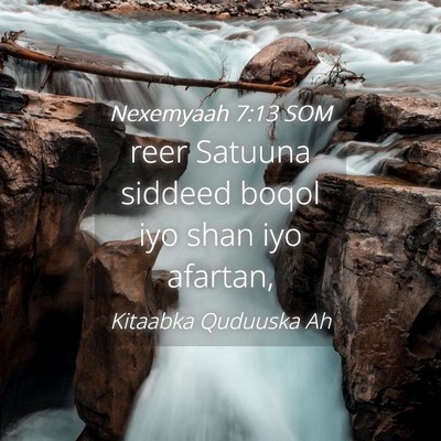 Picture 04 - Nexemyaah 7:13 SOM - reer Satuuna siddeed boqol iyo shan iyo - Bible Verse Picture