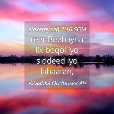 Picture 04 - Nexemyaah 7:16 SOM - reer Beebayna lix boqol iyo siddeed iyo - Bible Verse Picture