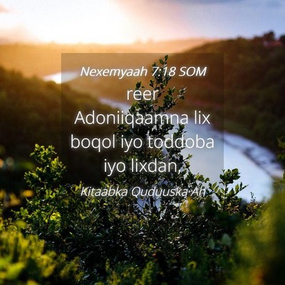Picture 04 - Nexemyaah 7:18 SOM - reer Adoniiqaamna lix boqol iyo toddoba iyo - Bible Verse Picture