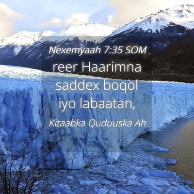 Picture 04 - Nexemyaah 7:35 SOM - reer Haarimna saddex boqol iyo - Bible Verse Picture
