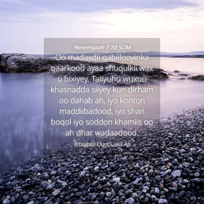 Picture 04 - Nexemyaah 7:70 SOM - Oo madaxdii qabiilooyinka qaarkood ayaa shuqulkii - Bible Verse Picture