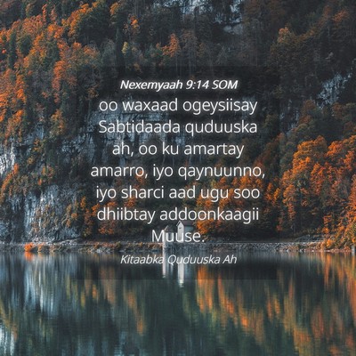 Picture 04 - Nexemyaah 9:14 SOM - oo waxaad ogeysiisay Sabtidaada quduuska ah, oo - Bible Verse Picture