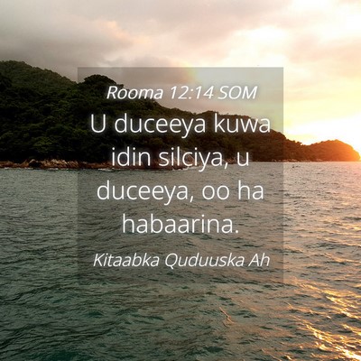 Picture 04 - Rooma 12:14 SOM - U duceeya kuwa idin silciya, u duceeya, oo ha - Bible Verse Picture