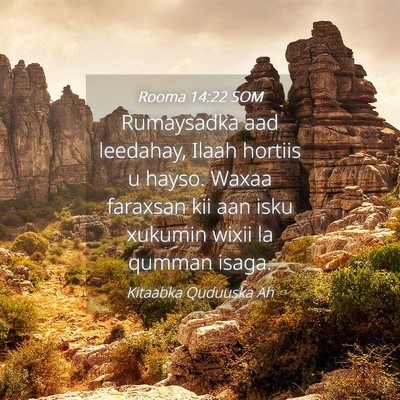 Picture 04 - Rooma 14:22 SOM - Rumaysadka aad leedahay, Ilaah hortiis u hayso. - Bible Verse Picture