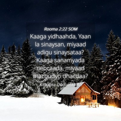 Picture 04 - Rooma 2:22 SOM - Kaaga yidhaahda, Yaan la sinaysan, miyaad adigu - Bible Verse Picture