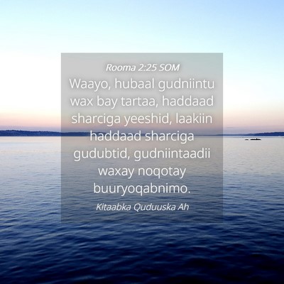 Picture 04 - Rooma 2:25 SOM - Waayo, hubaal gudniintu wax bay tartaa, haddaad - Bible Verse Picture