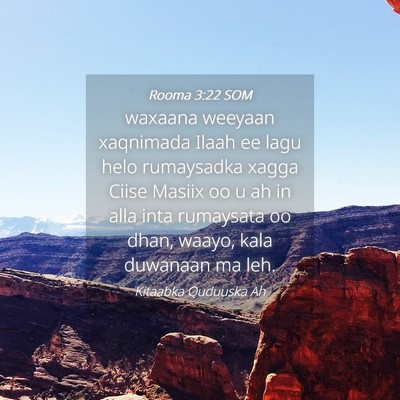 Picture 04 - Rooma 3:22 SOM - waxaana weeyaan xaqnimada Ilaah ee lagu helo - Bible Verse Picture