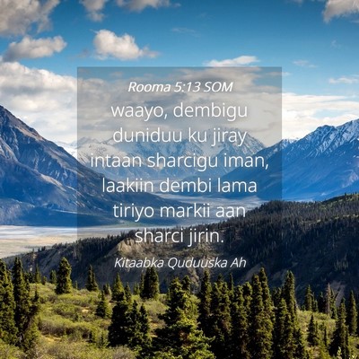 Picture 04 - Rooma 5:13 SOM - waayo, dembigu duniduu ku jiray intaan sharcigu - Bible Verse Picture