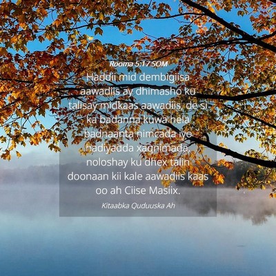 Picture 04 - Rooma 5:17 SOM - Haddii mid dembigiisa aawadiis ay dhimasho ku - Bible Verse Picture