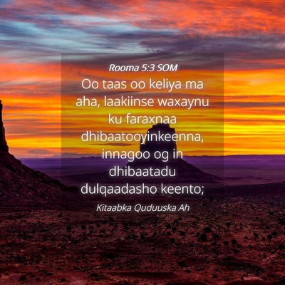 Picture 04 - Rooma 5:3 SOM - Oo taas oo keliya ma aha, laakiinse waxaynu ku - Bible Verse Picture