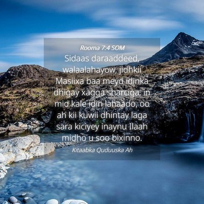 Picture 04 - Rooma 7:4 SOM - Sidaas daraaddeed, walaalahayow, jidhkii Masiixa - Bible Verse Picture