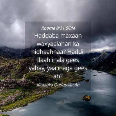 Picture 04 - Rooma 8:31 SOM - Haddaba maxaan waxyaalahan ka nidhaahnaa? Haddii - Bible Verse Picture