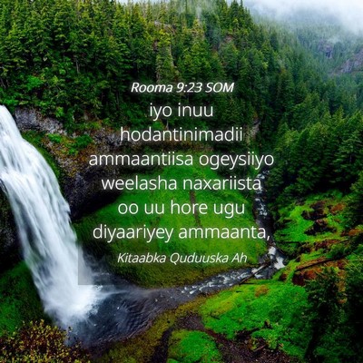 Picture 04 - Rooma 9:23 SOM - iyo inuu hodantinimadii ammaantiisa ogeysiiyo - Bible Verse Picture