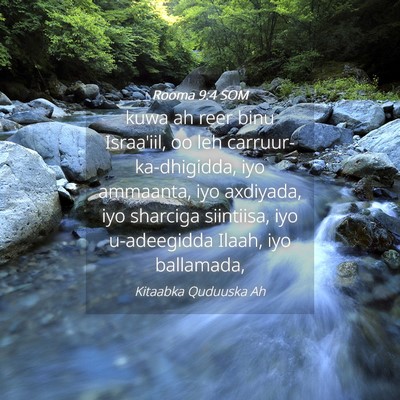 Picture 04 - Rooma 9:4 SOM - kuwa ah reer binu Israa'iil, oo leh - Bible Verse Picture