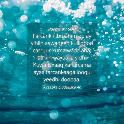 Picture 04 - Rooma 9:7 SOM - Farcankii Ibraahim oo ay yihiin aawadeed - Bible Verse Picture