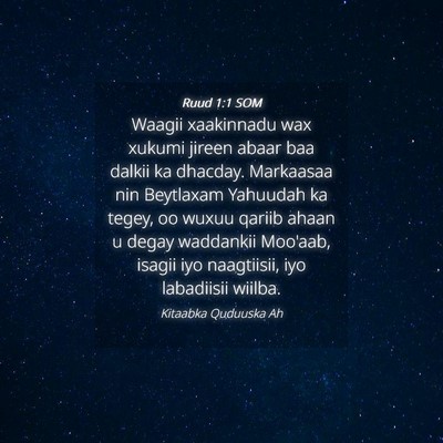 Picture 04 - Ruud 1:1 SOM - Waagii xaakinnadu wax xukumi jireen abaar baa - Bible Verse Picture