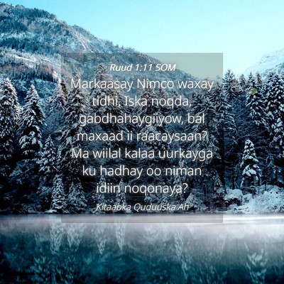 Picture 04 - Ruud 1:11 SOM - Markaasay Nimco waxay tidhi, Iska noqda, - Bible Verse Picture