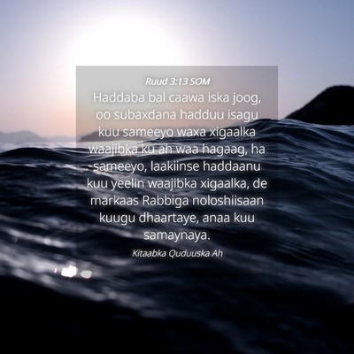 Picture 04 - Ruud 3:13 SOM - Haddaba bal caawa iska joog, oo subaxdana hadduu - Bible Verse Picture