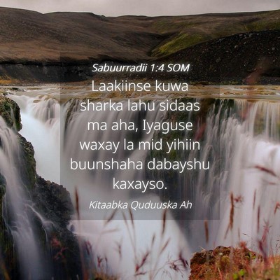 Picture 04 - Sabuurradii 1:4 SOM - Laakiinse kuwa sharka lahu sidaas ma aha, Iyaguse - Bible Verse Picture