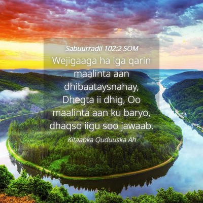 Picture 04 - Sabuurradii 102:2 SOM - Wejigaaga ha iga qarin maalinta aan - Bible Verse Picture