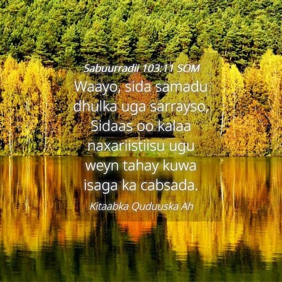 Picture 04 - Sabuurradii 103:11 SOM - Waayo, sida samadu dhulka uga sarrayso, Sidaas oo - Bible Verse Picture