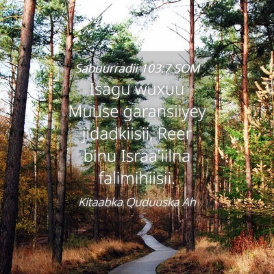 Picture 04 - Sabuurradii 103:7 SOM - Isagu wuxuu Muuse garansiiyey jidadkiisii, Reer - Bible Verse Picture