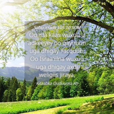 Picture 04 - Sabuurradii 105:10 SOM - Oo isla kaas wuxuu u adkeeyey oo qaynuun uga - Bible Verse Picture