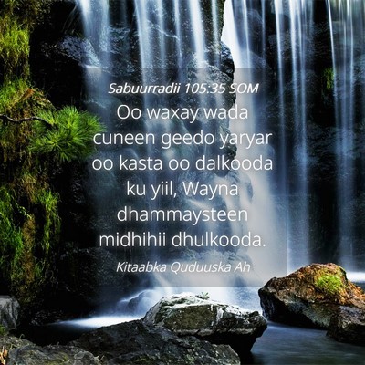 Picture 04 - Sabuurradii 105:35 SOM - Oo waxay wada cuneen geedo yaryar oo kasta oo - Bible Verse Picture