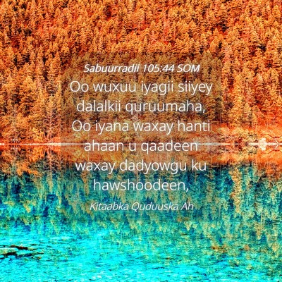 Picture 04 - Sabuurradii 105:44 SOM - Oo wuxuu iyagii siiyey dalalkii quruumaha, Oo - Bible Verse Picture