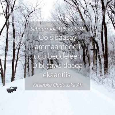 Picture 04 - Sabuurradii 106:20 SOM - Oo sidaasay ammaantoodii ugu beddeleen Dibi caws - Bible Verse Picture